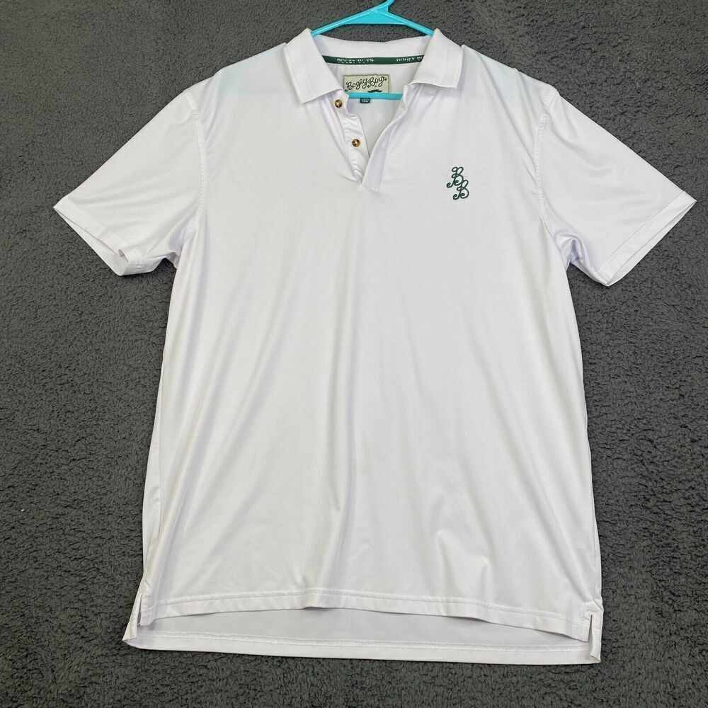 Bogey Boys Performance Golf Polo Mens Size Medium White Logo Stretch